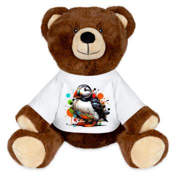 Papageitaucher - MiniFeet® RecycelBär® Braun - Weiß - Vorne