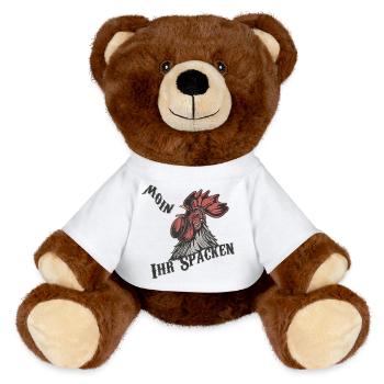 Moin her Spacken - MiniFeet® RecycelBär® Teddy Bear Brown - white - Front
