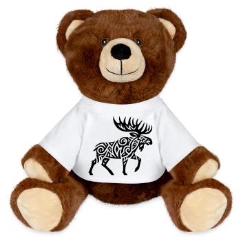 Orignal tribal - Nounours RecycelBär® marron - blanc - Devant