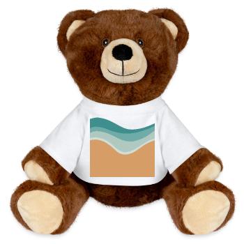 Minimal beach - MiniFeet® RecycelBär® Teddy Bear Brown - white - Front