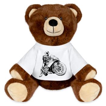 Motorrad - MiniFeet® RecycelBär® Braun - Weiß - Vorne