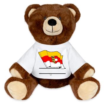 Kärnten Vlag – Namensraum - MiniFeet® RecycelBär® Braun - Weiß - Vorne