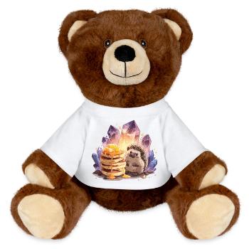 Sedgehog pancakes et cristaux - Nounours RecycelBär® marron - blanc - Devant