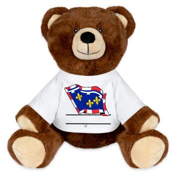 Centre-Val de Loire Writing space - MiniFeet® RecycelBär® Teddy Bear Brown - white - Front