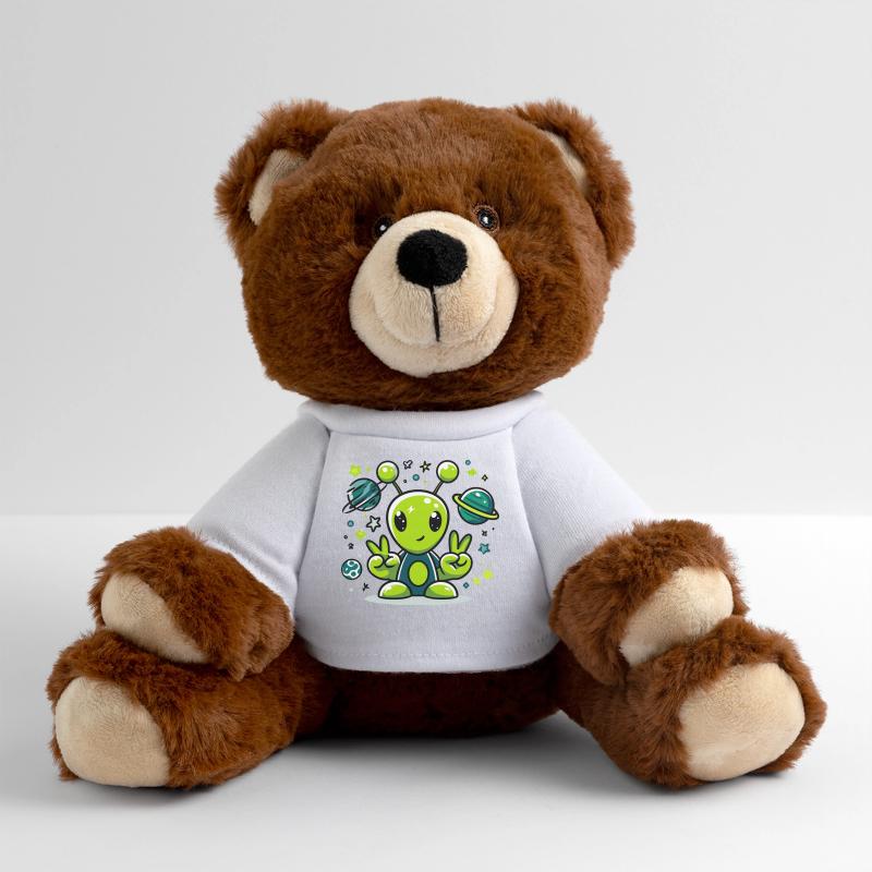 Extraterrestre vert dans l’espace Nounours RecycelBär® marron