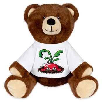 Radis curieux de la terre - Nounours RecycelBär® marron - blanc - Devant