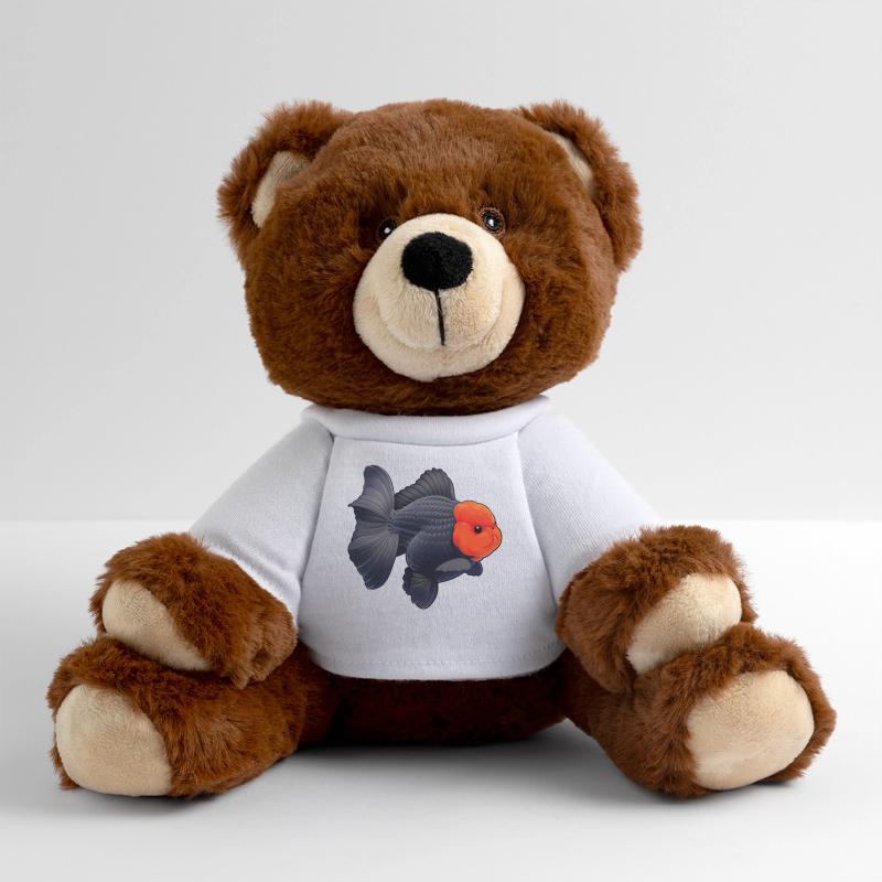 Oranda de grade noir avec poisson rouge du quartier général des Cheveux Rouges Nounours RecycelBär® marron