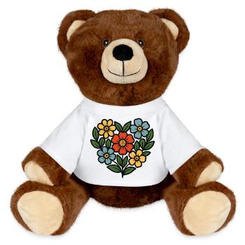 Bouquet Folk Style - MiniFeet® RecycelBär® Teddy Bear Brown - white - Front