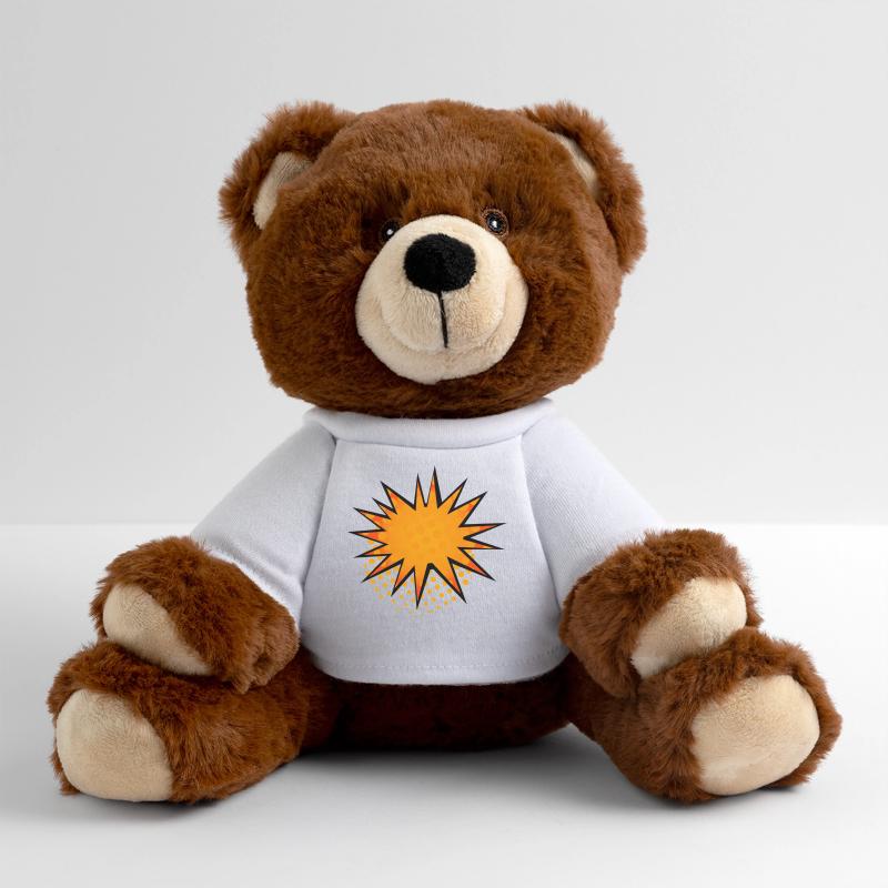 Halftone Comic Starburst Border MiniFeet® RecycelBär® Teddy Bear Brown