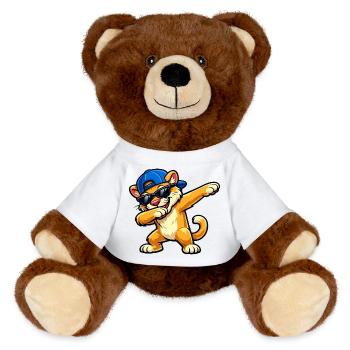 Dabbing Cougar - MiniFeet® RecycelBär® Teddy Bear Brown - white - Front