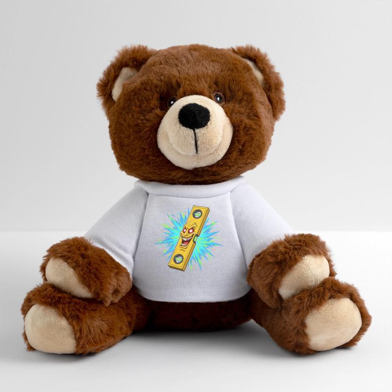 Furious level tool with explosion MiniFeet® RecycelBär® Teddy Bear Brown