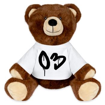 Nombre 03 Style Graffiti Urbain - Nounours RecycelBär® marron - blanc - Devant