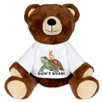 Take your time! - MiniFeet® RecycelBär® Teddy Bear Brown - white - Front