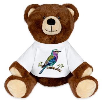 Langsträngige Walze – naturalistische Gravur - MiniFeet® RecycelBär® Braun - Weiß - Vorne