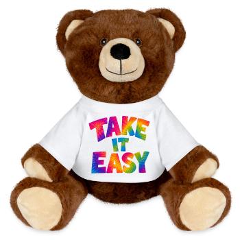 TAKE IT EASY – Relaxed into summer mode - MiniFeet® RecycelBär® Teddy Bear Brown - white - Front
