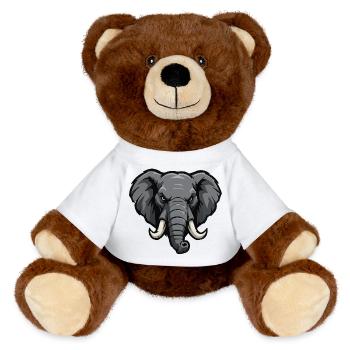 Elephant Esports Cartoon - MiniFeet® RecycelBär® Teddy Bear Brown - white - Front