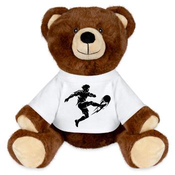 Silhouette du footballeur - Nounours RecycelBär® marron - blanc - Devant