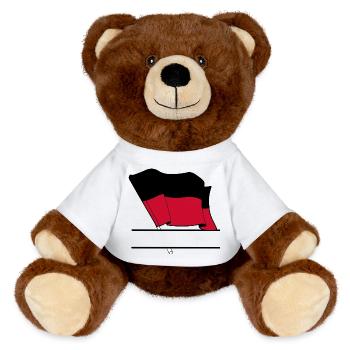 Drapeau personnalisé de Nimègue - Nounours RecycelBär® marron - blanc - Devant