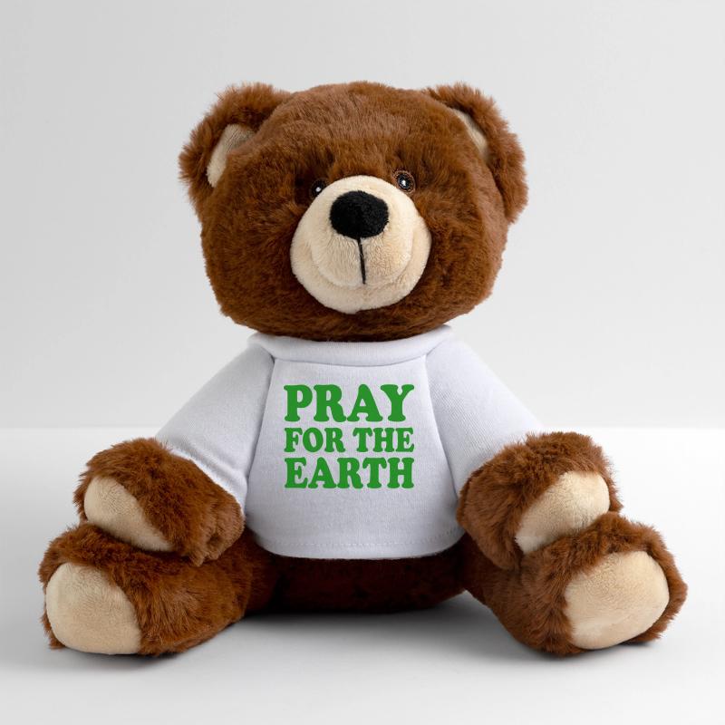 Pray for the earth Nounours RecycelBär® marron
