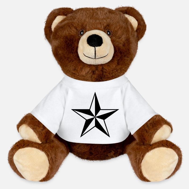 3D Star Shape - MiniFeet® RecycelBär® Teddy Bear Brown - white