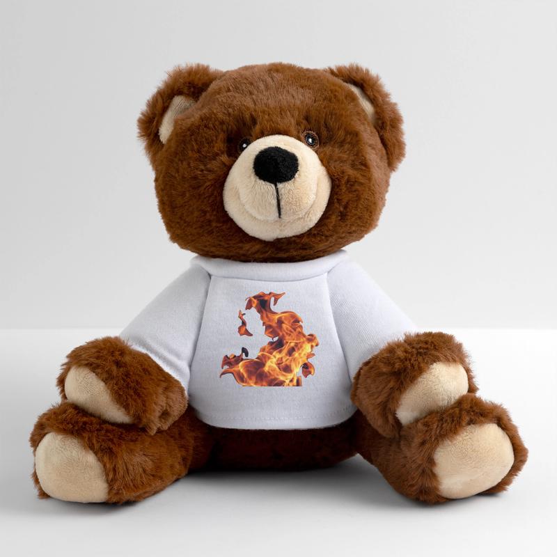 Abstract Flames on Black MiniFeet® RecycelBär® Teddy Bear Brown