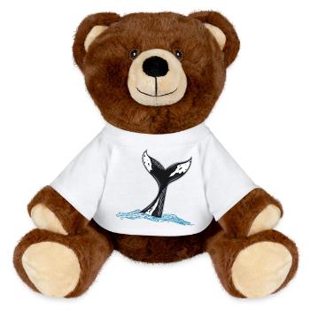 Walflosse Wal Flosse - MiniFeet® RecycelBär® Braun - Weiß - Vorne