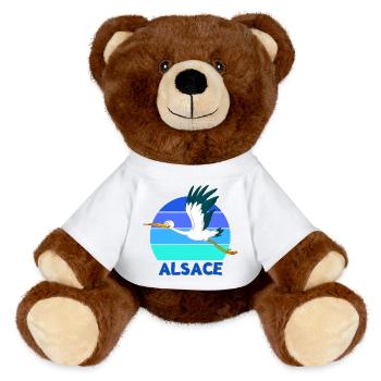 ALSACE, Alsace, Alsacien, Strasbourg - Nounours RecycelBär® marron - blanc - Devant