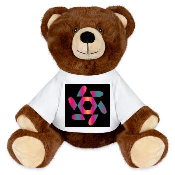 ART. DESIGN. GEEK. VINTAGE. GRAPHIQUE. MANGA - Nounours RecycelBär® marron - blanc - Devant