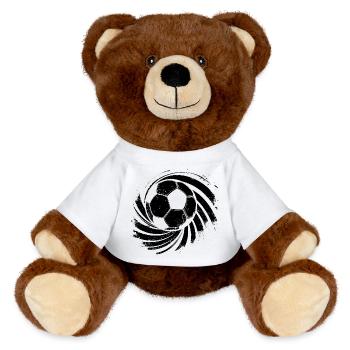 Football Graphics - MiniFeet® RecycelBär® Teddy Bear Brown - white - Front