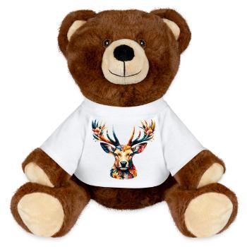Deer - MiniFeet® RecycelBär® Teddy Bear Brown - white - Front