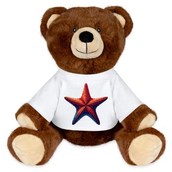 Étoile de mer - Nounours RecycelBär® marron - blanc - Devant