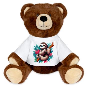Paresse - Nounours RecycelBär® marron - blanc - Devant