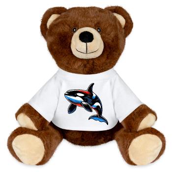 Killer whale - MiniFeet® RecycelBär® Teddy Bear Brown - white - Front