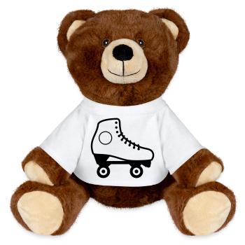 Künstlerischer Rollschuh - MiniFeet® RecycelBär® Braun - Weiß - Vorne