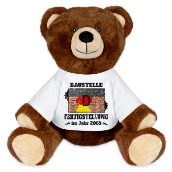 Construction site Germany - MiniFeet® RecycelBär® Teddy Bear Brown - white - Front