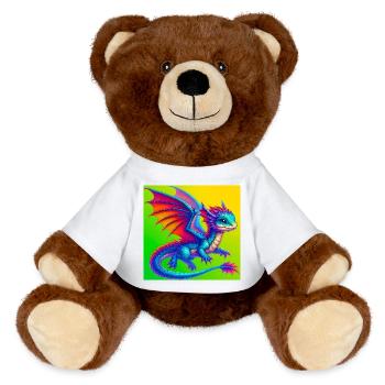 dragon - MiniFeet® RecycelBär® Teddy Bear Brown - white - Front