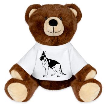 German Shepherd Dog - MiniFeet® RecycelBär® Teddy Bear Brown - white - Front