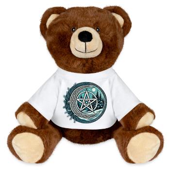 Mondschein-Wald-Pentagramm - MiniFeet® RecycelBär® Braun - Weiß - Vorne
