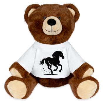 Silhouette de galop de cheval - Nounours RecycelBär® marron - blanc - Devant