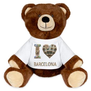 Barcelone – Architecture organique - Nounours RecycelBär® marron - blanc - Devant