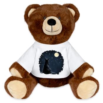 Pensive Donkey Under Starry Sky - T-Shirt - MiniFeet® RecycelBär® Teddy Bear Brown - white - Front