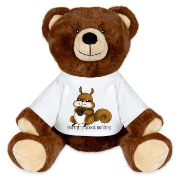 Kuscheliges Eichhörnchen mit Nuss - MiniFeet® RecycelBär® Braun - Weiß - Vorne