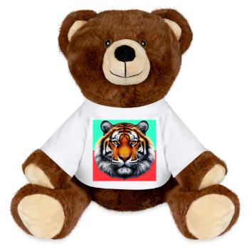 tiger - MiniFeet® RecycelBär® Teddy Bear Brown - white - Front