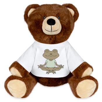 Figure de méditation ZenFrosch - Nounours RecycelBär® marron - blanc - Devant