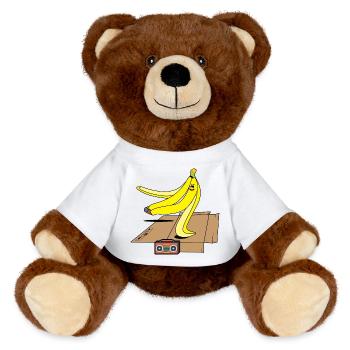 Banana Boombox Boogie - MiniFeet® RecycelBär® Braun - Weiß - Vorne