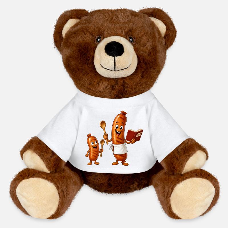 Bratwürste mit Kochbuch - MiniFeet® RecycelBär® Braun - Weiß