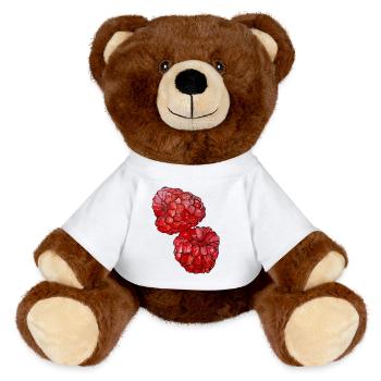 Himbeeren  - MiniFeet® RecycelBär® Braun - Weiß - Vorne