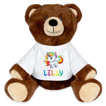 Lilly unicorn - MiniFeet® RecycelBär® Teddy Bear Brown - white - Front