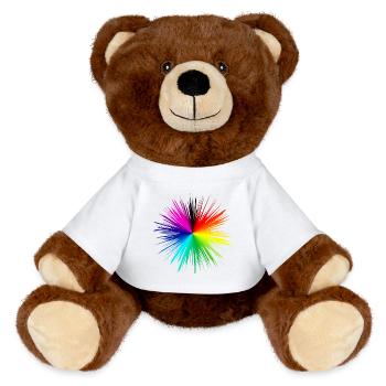 Color explosion radial burst - MiniFeet® RecycelBär® Teddy Bear Brown - white - Front