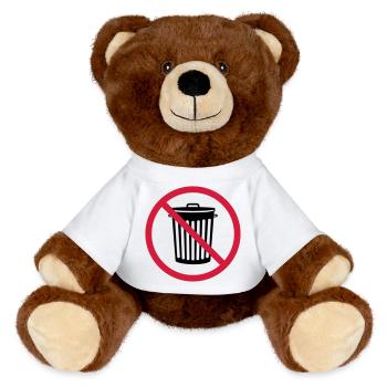 interdit schild zone pas tonne muelle - Nounours RecycelBär® marron - blanc - Devant